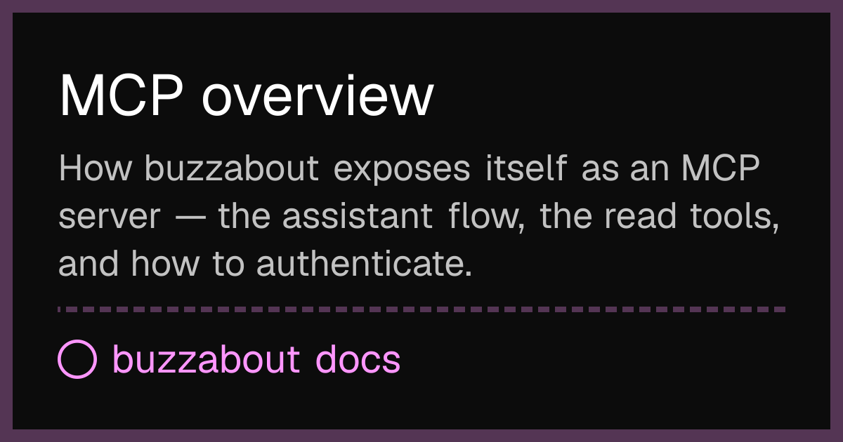 MCP overview — buzzabout docs