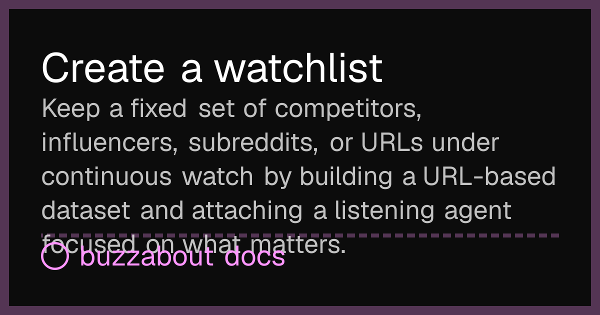 Create a watchlist — buzzabout docs